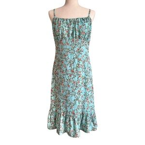Chelsea28 | Womenโs Turquoise Aquaโ Floral Midi Dress NWT Size Small
